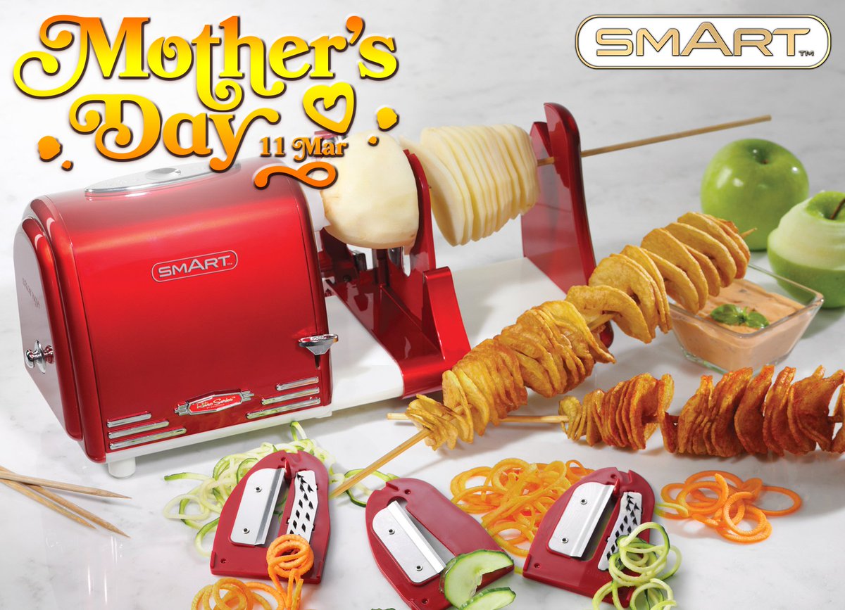 SMARTWorldwide1's tweet photo. Stay healthy with the stylish SMART Electronic Spiraliser, Slicer & Peeler. A great gift for Motherโs Day and all year around.
#mothersday #healthy #snacks #peeler #slicer #spiraliser #retro #gift #electric #fruits #housewares #kitchenwares #useful #fun #compact #theSMARTchoice https://t.co/DS5fT6jrbn