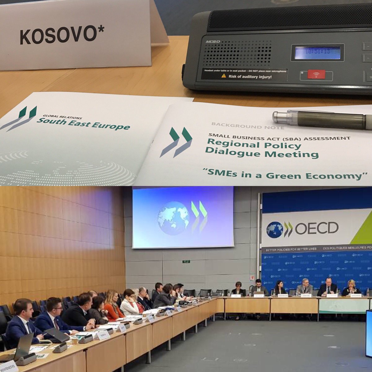 Representing #Kosovo 🇽🇰 at the @OECD Regional Policy Dialogue Meeting “SMEs in a Green Economy” #OECDseeurope