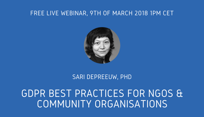kennethberard's tweet photo. Are you #GDPR ready? Join our free webinar today and discover the best #dataprotection practices for #NGOs and #community organisations https://t.co/VtOJOJWJ9T @Optimy https://t.co/7yLg6dzwPY