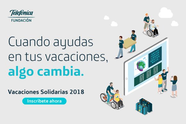VolunTelefonica's tweet photo. Tienes hasta el 8 de abril para presentar tu candidatura para Vacaciones Solidarias Internacionales 2018 y vivir una experiencia por la que ya han pasado cerca de 1.400 voluntarios de Telefónica. Accede a https://t.co/tx5QOeEAQy e inscríbete en el portal de tu país. https://t.co/iGOae2UF3H