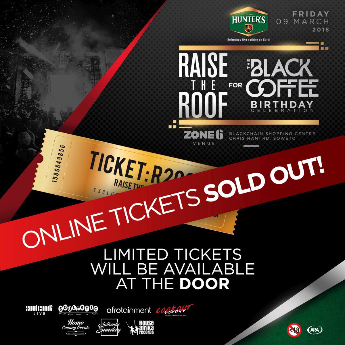 Tickets will ONLY be available AT THE DOOR • Online tickets are officially SOLD OUT! 😎🤜🎤 #RTR2018