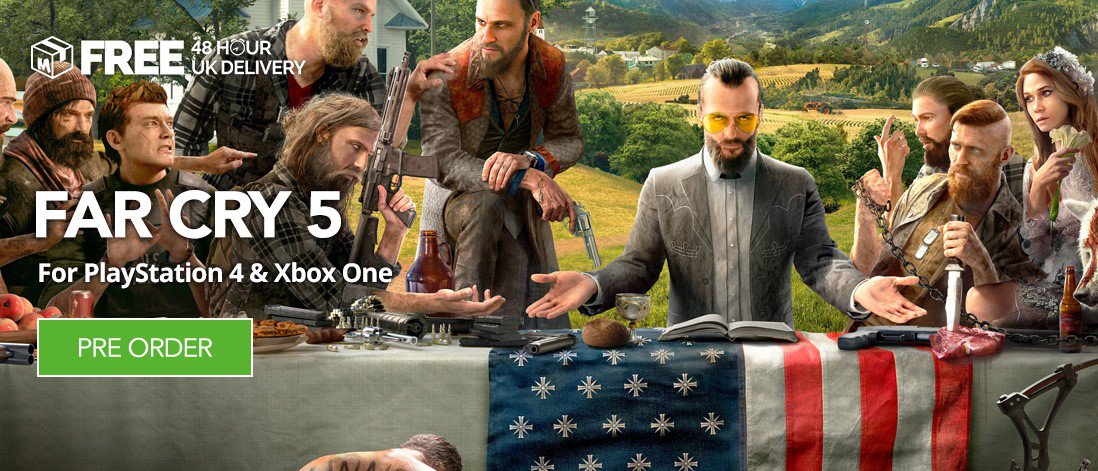 MonsterShopUK's tweet photo. PRE-ORDER DISCOUNT!
Far Cry 5 Gold Edition & The Father Edition are now available at https://t.co/FR3fEpFQpg on #PlayStation4 & #XboxOne! Don't forget to use promo code MONSTERMARK to get 10% off!
Don't miss out Monsters!
#FarCry5 #PreOrder #MonsterShop #MonsterMark https://t.co/wC0YeWj1Cb