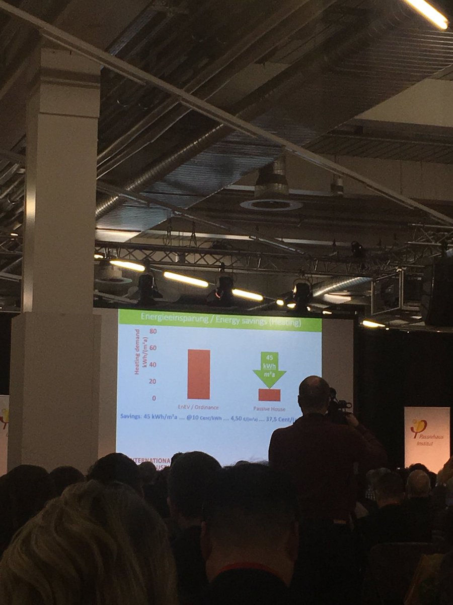 Just completed the plenary session at the Passive House conference. Mix of politics, good intention, successful project examples, lots of apartments, detailed financial analysis and graphs with arrows going the right way.