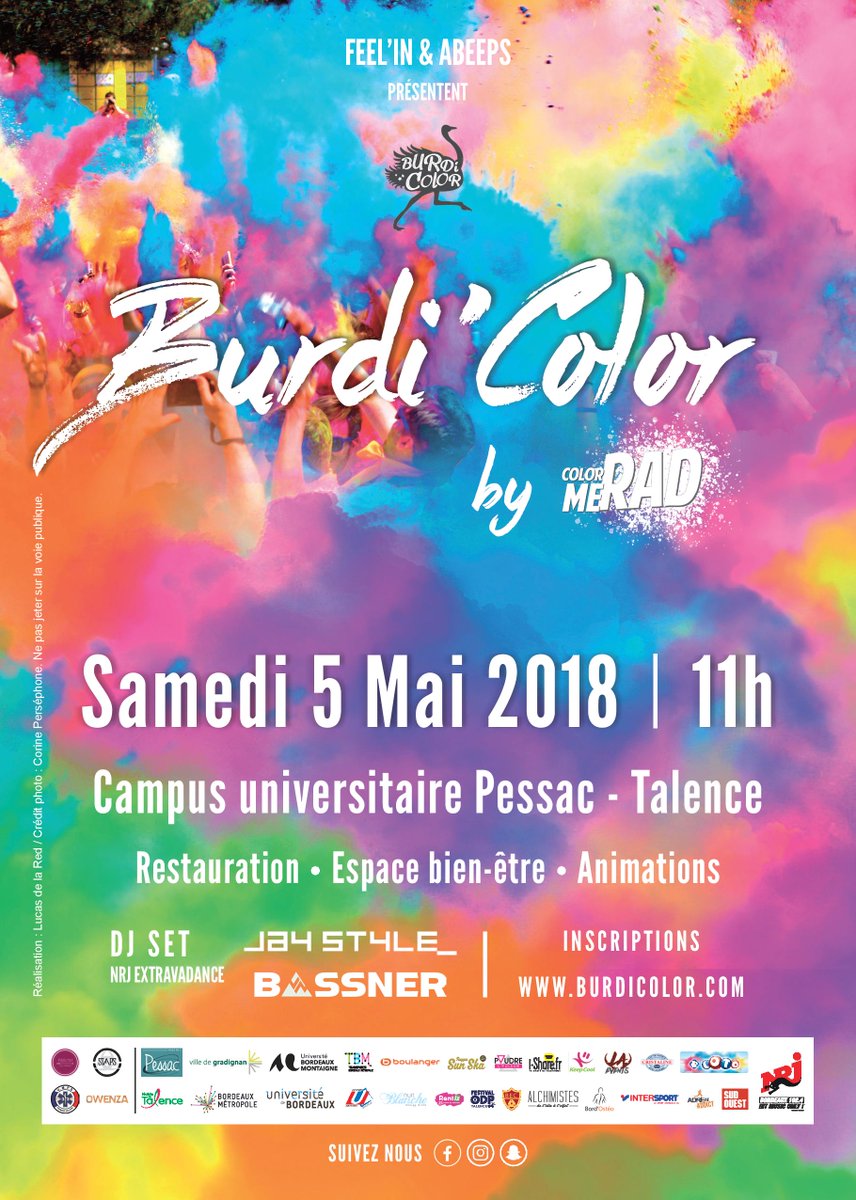 BurdiColor's tweet image. Voici l'affiche officielle de la Burdi'@BurdiColor ! 
Inscriptions sur burdicolor.com

#Burdicolor #colormerad #fun #run #BordeauxMetropole