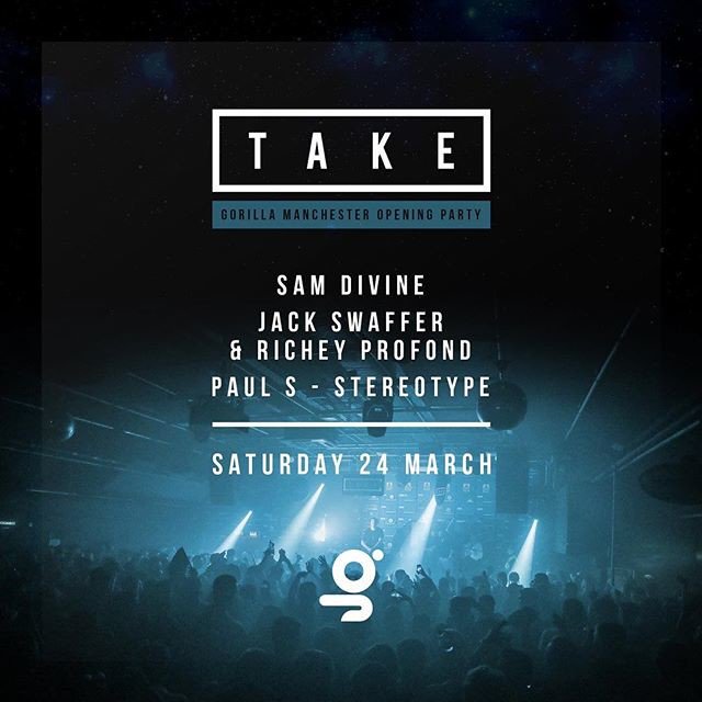 WeShareHouse's tweet photo. Sat 24th March @thisistake invite @samdivinedj back for the Manchester opening party. Tickets available 😉
#housemusic #samdivine #defec... https://t.co/psLkheCJ2q