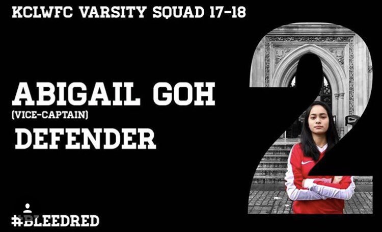 Kicking off with the varsity line up! We have Saaga! Our very own blue haired goal keeper along with kclwfc’s youngest looking but most skilful defender Abigail Goh #BleedRed #varsity #ThisGirlCan