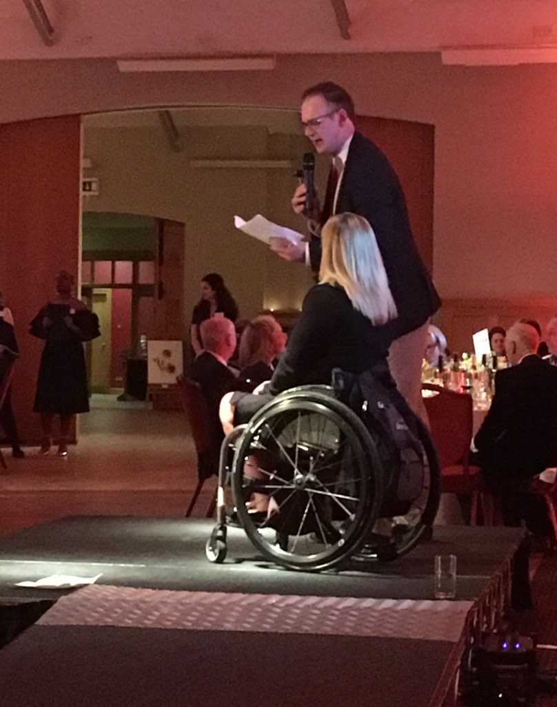 lucy_shuker's tweet photo. Fantastic evening @backuptrust #FrontRowEvent, a true reminder of all the incredible work they do and lives they change. Amazing fashion show and auction raising over £60,000, I was even auctioned for £1,400!!! #AmazingCharity #LifeAfterSpinalInjury https://t.co/ANJ4emPHWB