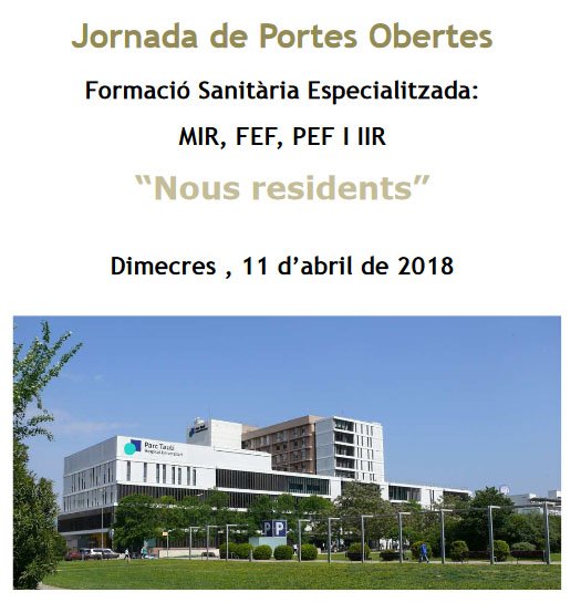 📣Jornada de #portesobertes al <a href="/parctauli/">Consorci Corporació Sanitària Parc Taulí</a> adreçada a futurs #residents. Us hi esperem!
🗓️Dimecres 11 d'abril
⏲️De 9.30 a 13 h
📍Auditori Taulí. Edifici Taulí, planta -1
bit.ly/2FmCyL4