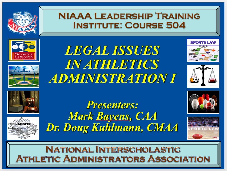 DougKuhlmann's tweet photo. Looking forward to serving as a presenter for the @NIAAA9100 LTC 504 at the @MIAAAMO1 Spring Conference in April.
@NotreDameRebels AD, Mark Bayens, and I will share โLegal Issues in Athletics Administration.โ
#AAAConference
#ProfessionalDevelopment
#FourWeeksFromToday https://t.co/1VFHivcnov