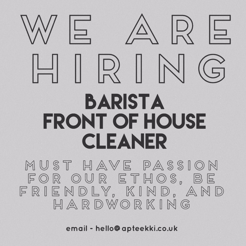 apteekkibar's tweet photo. #meltonmowbray #jobs #vegan #healthfood #barista #frontofhouse #le13 https://t.co/XuyJeulhsa https://t.co/VrDoVhtYHF