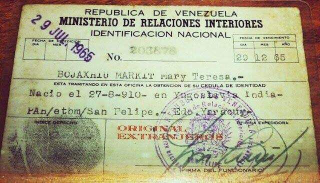 Sabía usted que la madre Teresa de Calcuta vivió en Cocorote, Yaracuy y su cédula de identidad fue expedida en San Felipe, capital del mismo estado