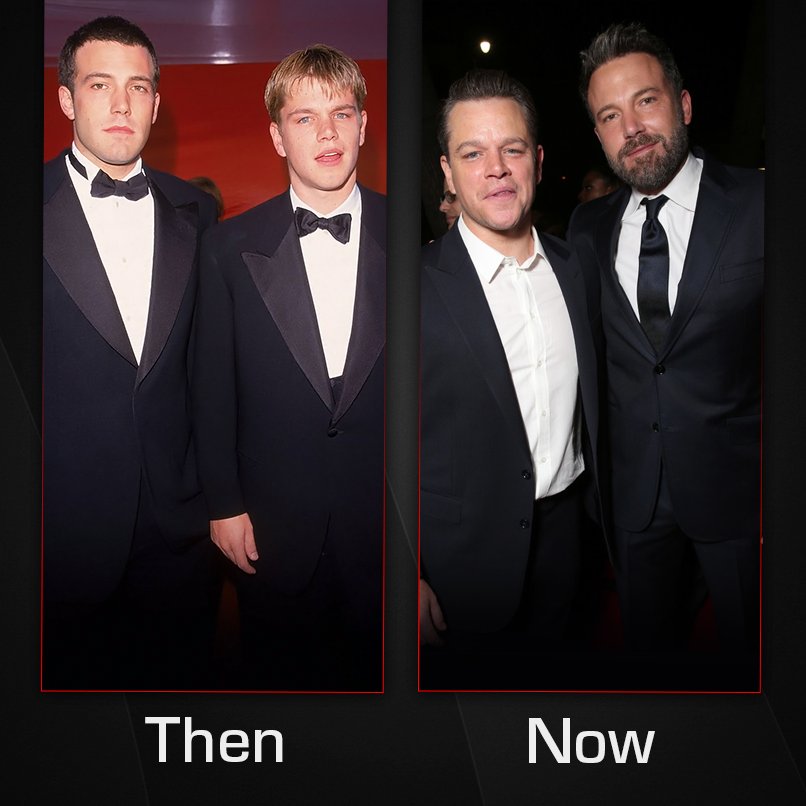 moviesnowtv's tweet photo. From then to now! #CeleBros @BenAffleck #MattDamon https://t.co/0jknxWd4u8