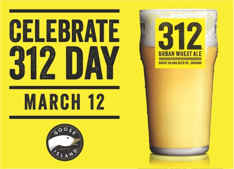 #312Day is this Monday, March 12th. Come join in on the celebration with the Goose Island Girls for happy hour at Shakespeare’s from 3:00-4:30 pm &amp; <a href="/ICCoachsCorner/">Coach's Corner</a> from 5:00 - 6:30 pm. If you purchase a 312 draft, you will receive a Goose Island 312 glass as a gift.