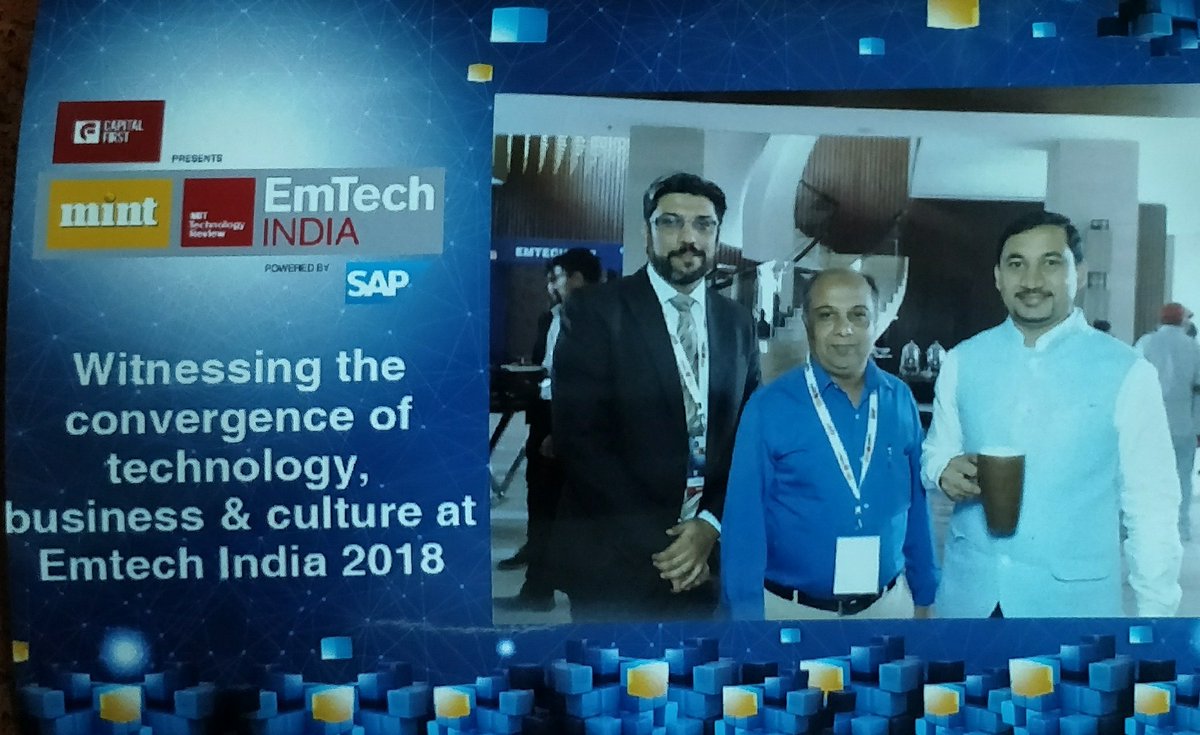 EDBinIndia's tweet photo. Thank you #MintConclaves #LiveMint @ldmonte @wordant @MIT @MIT @techreview @MITTechConferen for having us at #EmTechIndia https://t.co/K0Re963jwF