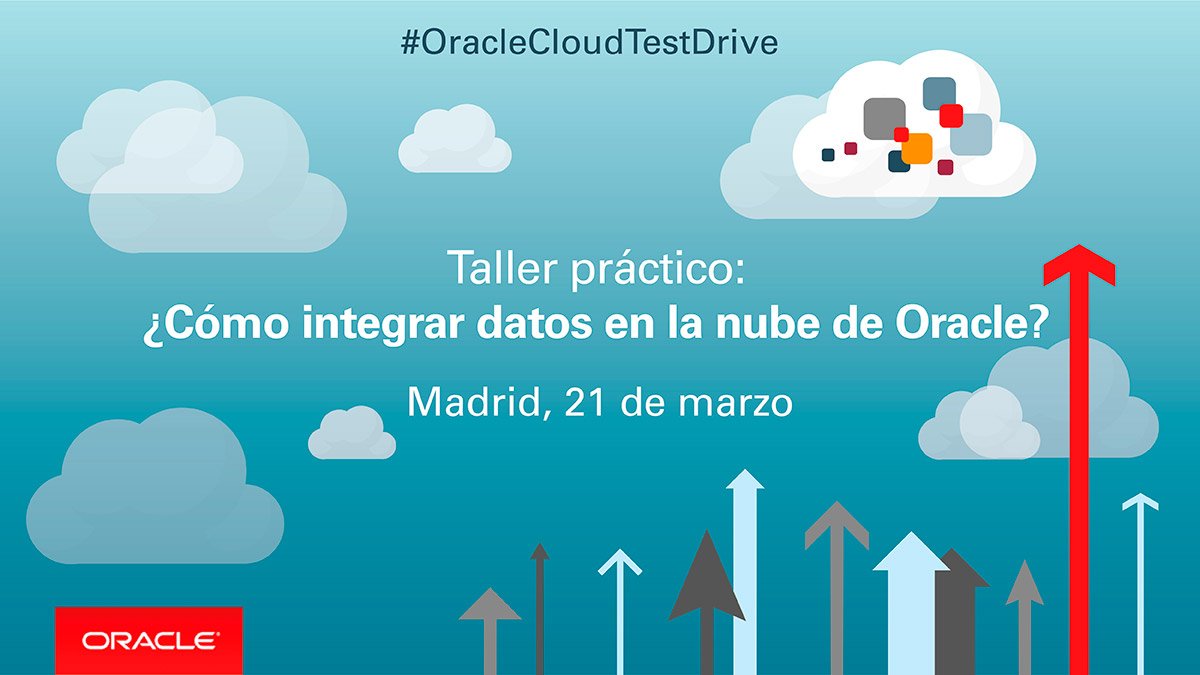 oracle_es's tweet image. La integración de #datos en  las soluciones #cloud se ha convertido en uno de los mayores retos. ¡Únete a nuestro #OracleCloudTestDrive del próximo 21 de marzo y aprende todo sobre #integración! bit.ly/OracleCloudInt…