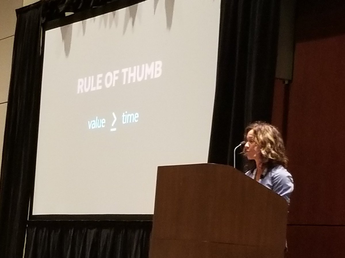 kerryguiliano's tweet photo. Yes Yes Yes! Don't use a tech tool just to use it. "The value you get from using the tool should be greater than or equal to the amount of time you put in using it." @cultofpedagogy #macul18 https://t.co/6UIzEGewv5