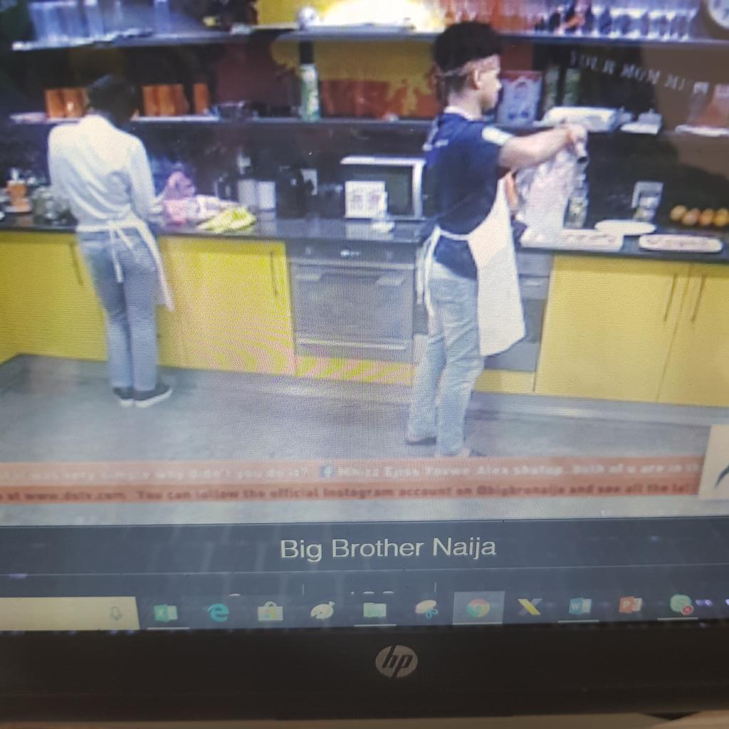 princess_moose's tweet photo. Chefs Anto and Rico in the kitchen preparing food. What can't Anto do #BBNaija #chefanto #antoforthewin #foodie https://t.co/cU9M1FSfWG
