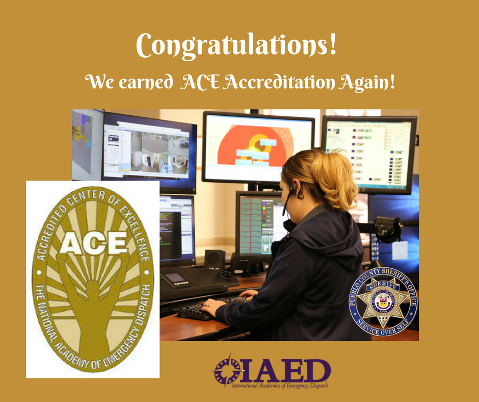 Great News!! PCSO's comm center earns ACE accreditation again! The comm center is one of only 158 centers in the WORLD to attain ACE status. Read about it here sheriff.co.pueblo.co.us/pio/?p=3541