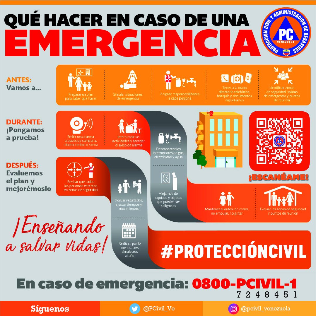 PCivil_Ve's tweet photo. #Enterate | Que debes hacer antes, durante y después de una emergencia.  #SoloQueremosSalvarVidas https://t.co/75MR8RHgYR