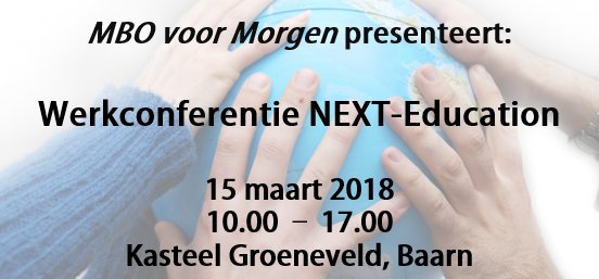 Wil je lekker je weekend in? Bestel dan nog gauw even je kaartje voor de werkconferentie van #MBOvoorMorgen op 15 maart. Er zijn nog een paar plekjes vrij! us17.campaign-archive.com/?e=&u=6234546f…