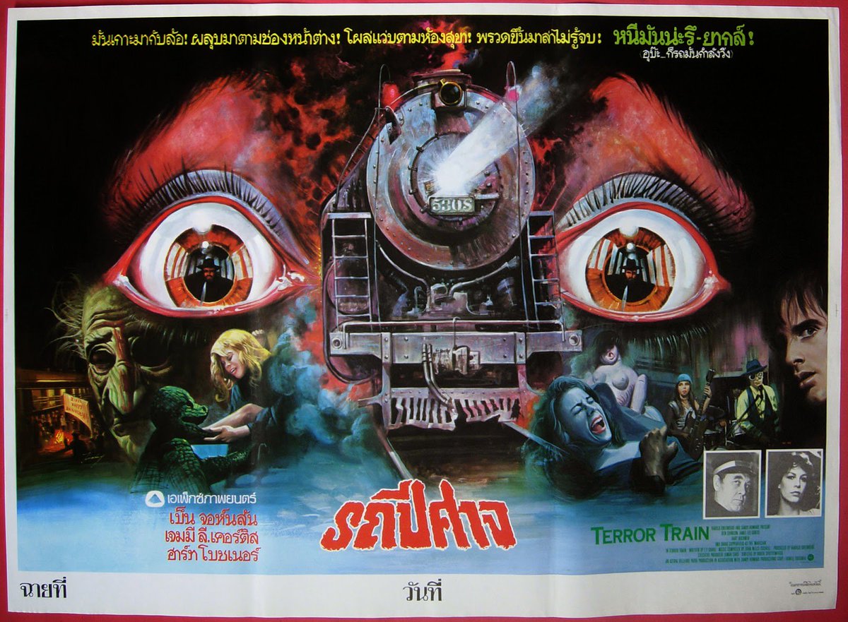 dantelechat's tweet photo. #TerrorTrain, 1980.
#NowWatching #ElTrenDelTerror #JamieLeeCurtis #DavidCopperfield #Vanity #trains #MurderMystery #Killer #StudentsStandUp #prank #revenge #Slasher #GrouchoMarx #Gillman #Masks #costumeparty #NewYorkCity #partytime #DieWithDignity #DeathOnWheels #Moustache https://t.co/rfLsFFFuqR