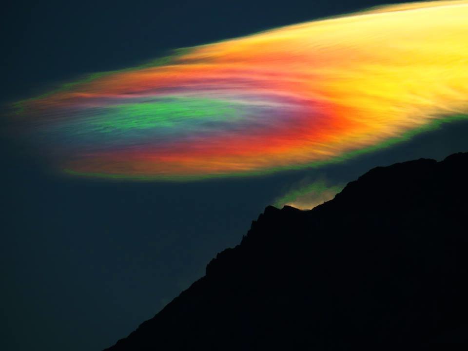 Beautiful iridescent clouds appear over Santiago, Chile