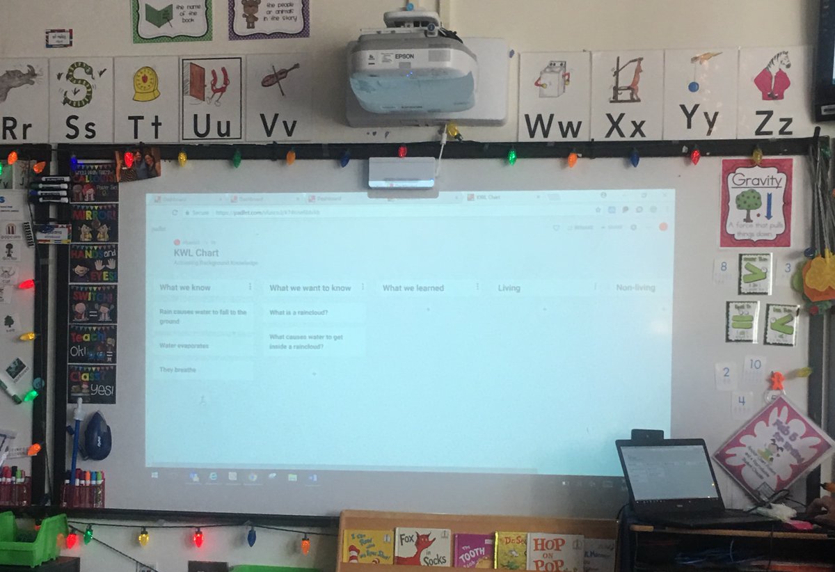 MissThompson1st's tweet photo. A4: Padlet is a great way to make KWL charts more interactive. #lflionchat https://t.co/yES1aqqvli