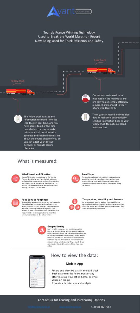 AvantCourse's tweet photo. New product launches for our connected vehicle technology. From our roots in cycling to our next application in trucking. https://t.co/D1ZC5W0zdE