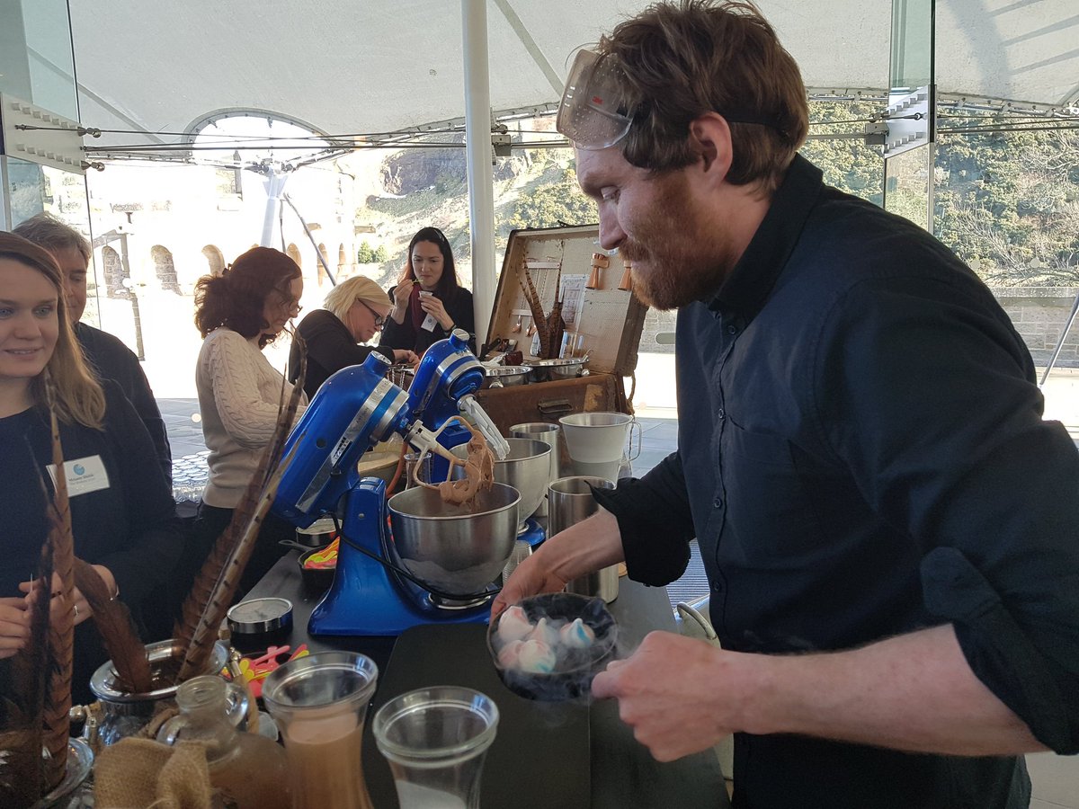 conventions's tweet photo. The @GastronomyGuys treating our #DestinationEdinburgh clients and members to some interactive food fun with their nitrogen dessert station! #makeitedinburgh https://t.co/q33bPCJAJc
