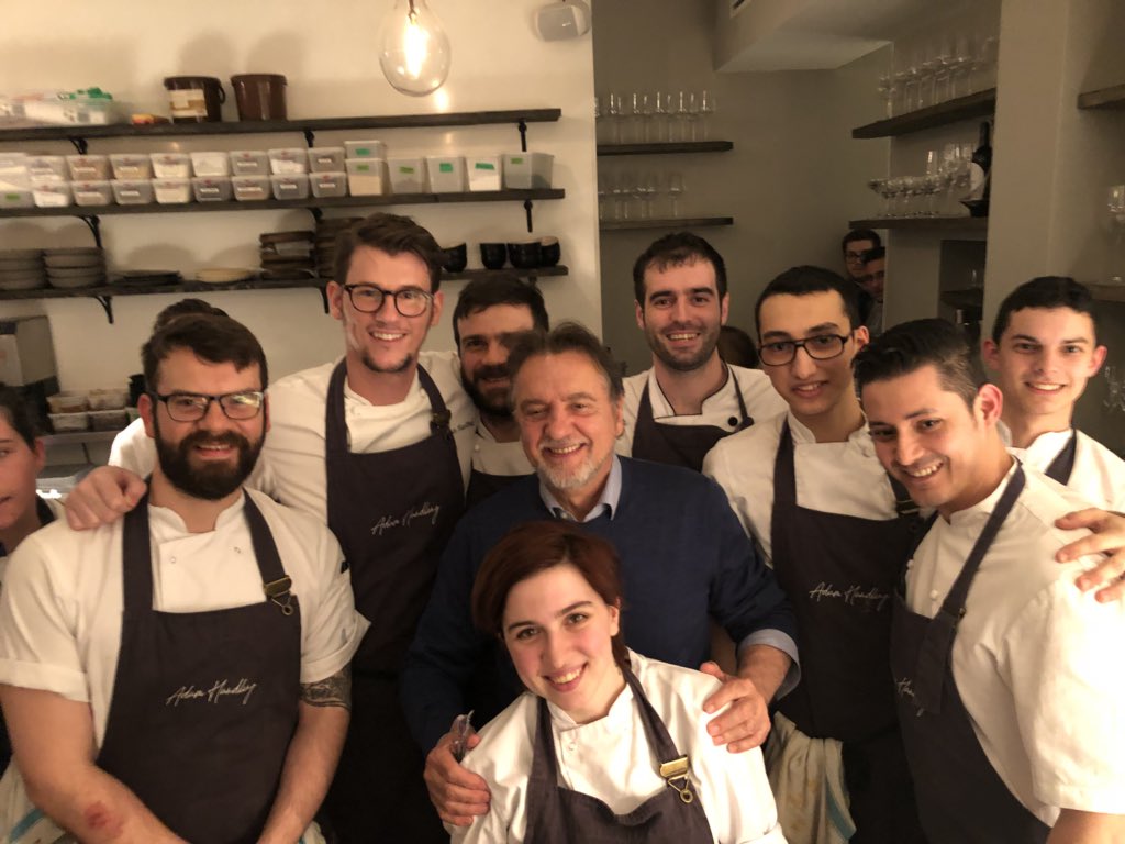 raymond_blanc's tweet photo. Had a fab dinner at @AdamHandling the frog restaurant with a friend of mine,@klaus kabelitz- great tastes.textures, wine and a brilliant team 
Merci https://t.co/sPbZGHKHPN