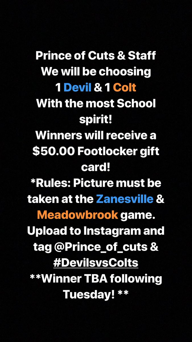 PrincipalZHS's tweet photo. We have a challenge for all Blue Devil fans at the game tomorrow Thank you Prince of Cuts. #DevilsvsColts #LetsgoBlue https://t.co/SoMSABeNPP