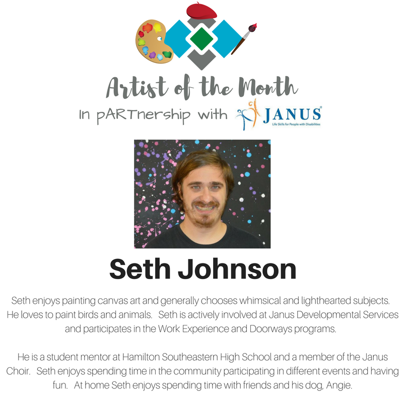 We are excited to highlight Seth as our artist of the month! You can see some of Seth's artwork in our office right on Main Street! #westfieldchamber #pARTnership <a href="/janus_inc/">Janus Dev. Services</a>