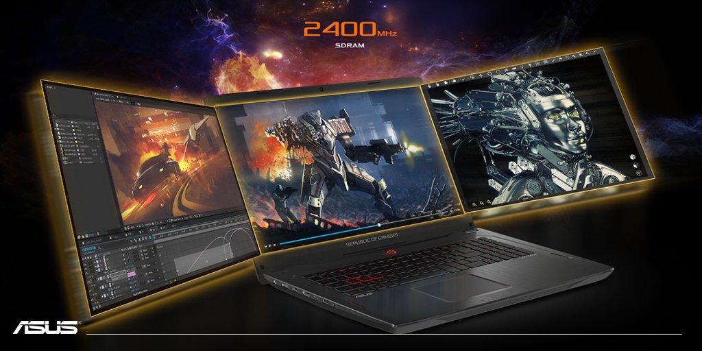 ASUS_PL's tweet photo. #ROG #Strix #GL702 może być wyposażony nawet w do 32 GB pamięci DDR4 RAM. Oznacza to zwiększoną prędkość działania, pojemność i zmniejszony pobór energii. Gotowy na rozrywkę na najwyższym poziomie? https://t.co/eW4EW4b88m