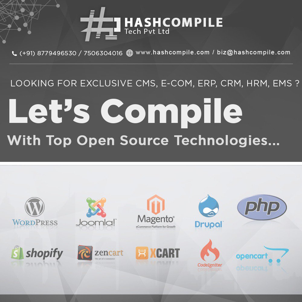 hashcompile's tweet image. Get in touch with us for attractive Packages.
hashcompile.com

#hashcompile #webDevelopment #appDevelopment #ecommerce #cms #crm #erp #ems #hrm #b2b #corporateApps #billingSoftware #pos #wordpress #magento #joomla #drupal #php #shopify #codeigniter #php #opencart #zencart