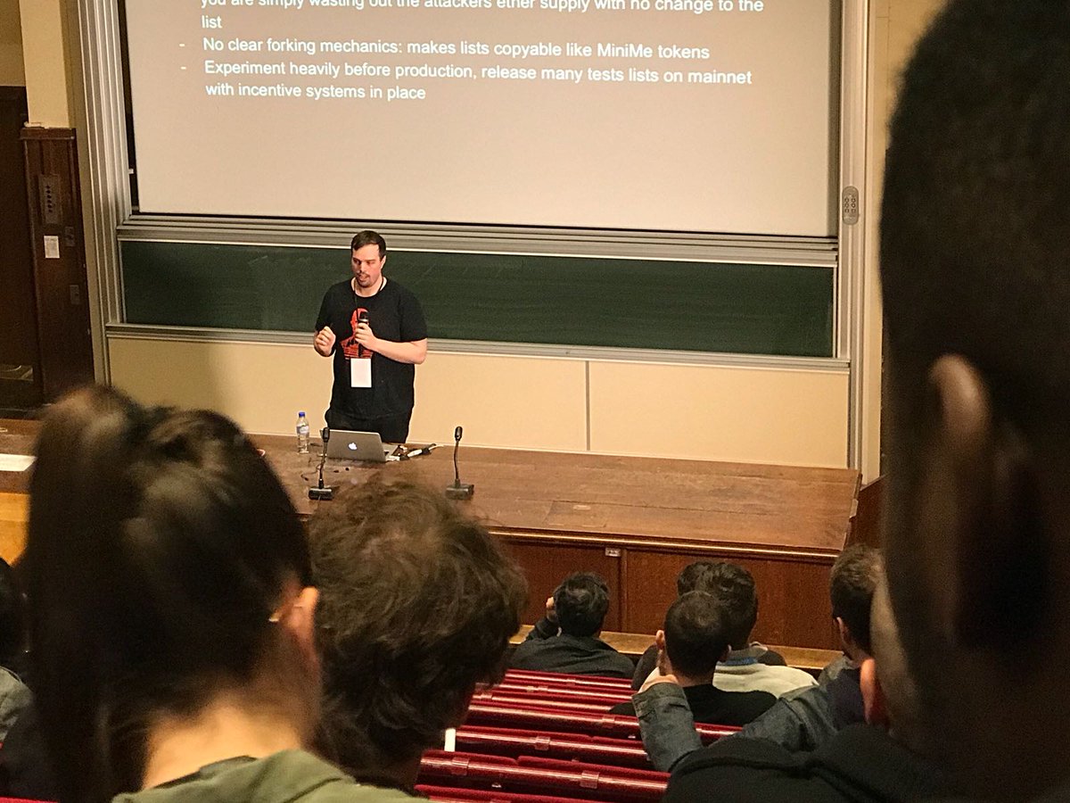 FunFair Technologies (@funfairtech) on Twitter photo <a href="/VanessaGrellet_/">vanessagrellet.eth 🦇🔊🤙</a> 'It’s actually more interesting how humans work with technology than the technology itself ... (therefore) social data is key.'
Nick Dodson talking on Breaking Token related registries at #EthCC <a href="/VanessaGrellet_/">vanessagrellet.eth 🦇🔊🤙</a> 'It’s actually more interesting how humans work with technology than the technology itself ... (therefore) social data is key.'
Nick Dodson talking on Breaking Token related registries at #EthCC