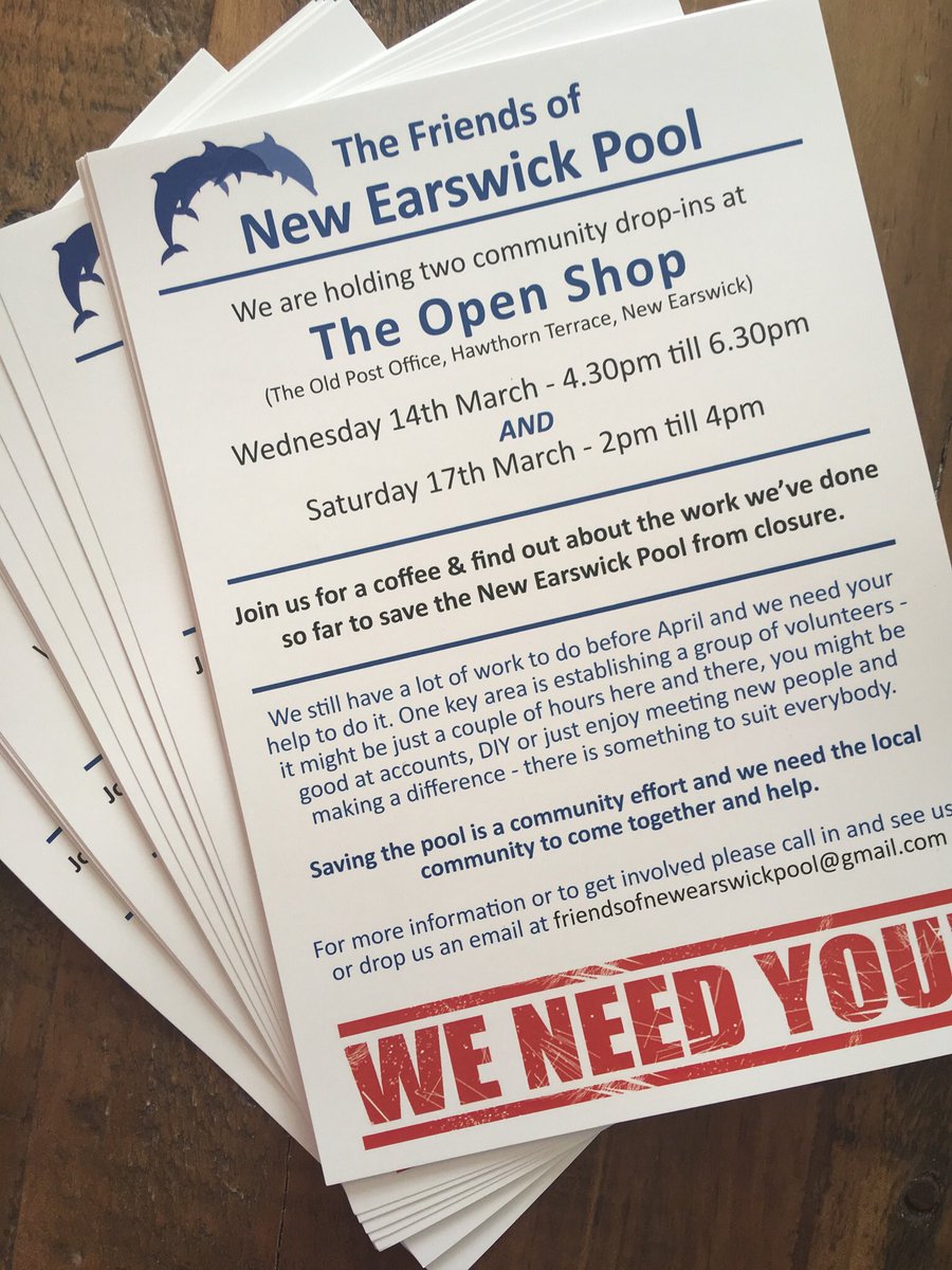 Huge thank you to <a href="/WRprinters/">Wood Richardson</a> for printing &amp; delivering our leaflets yesterday for our drop-ins next week - They have generously offered their support &amp; services to us for free 😀🏊‍♂️
#york #saveNEpool #newearswick