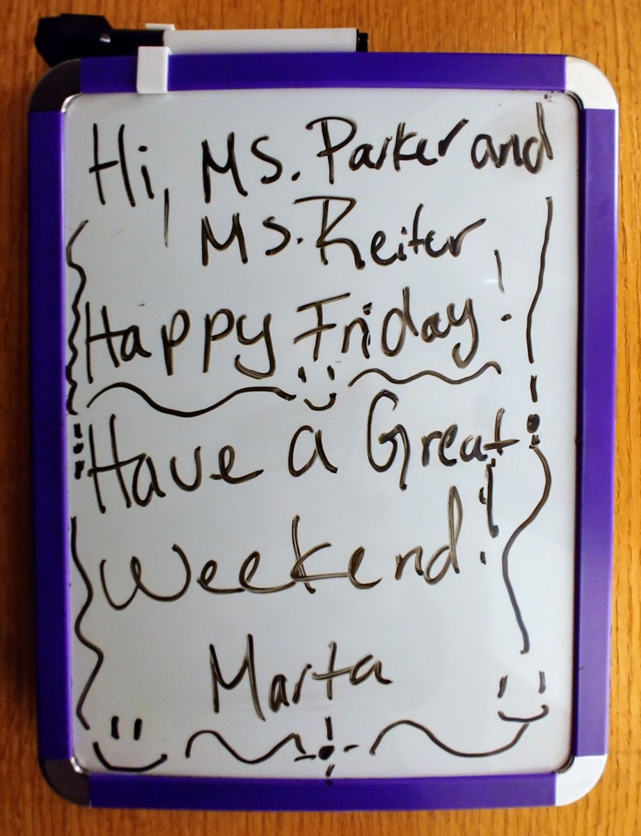 MsJRReiter's tweet photo. This sweet message greeted us this morning. I adore our custodian. So many #jebthanks for her and all she does. ❤☺ https://t.co/FC1JMDc9z1