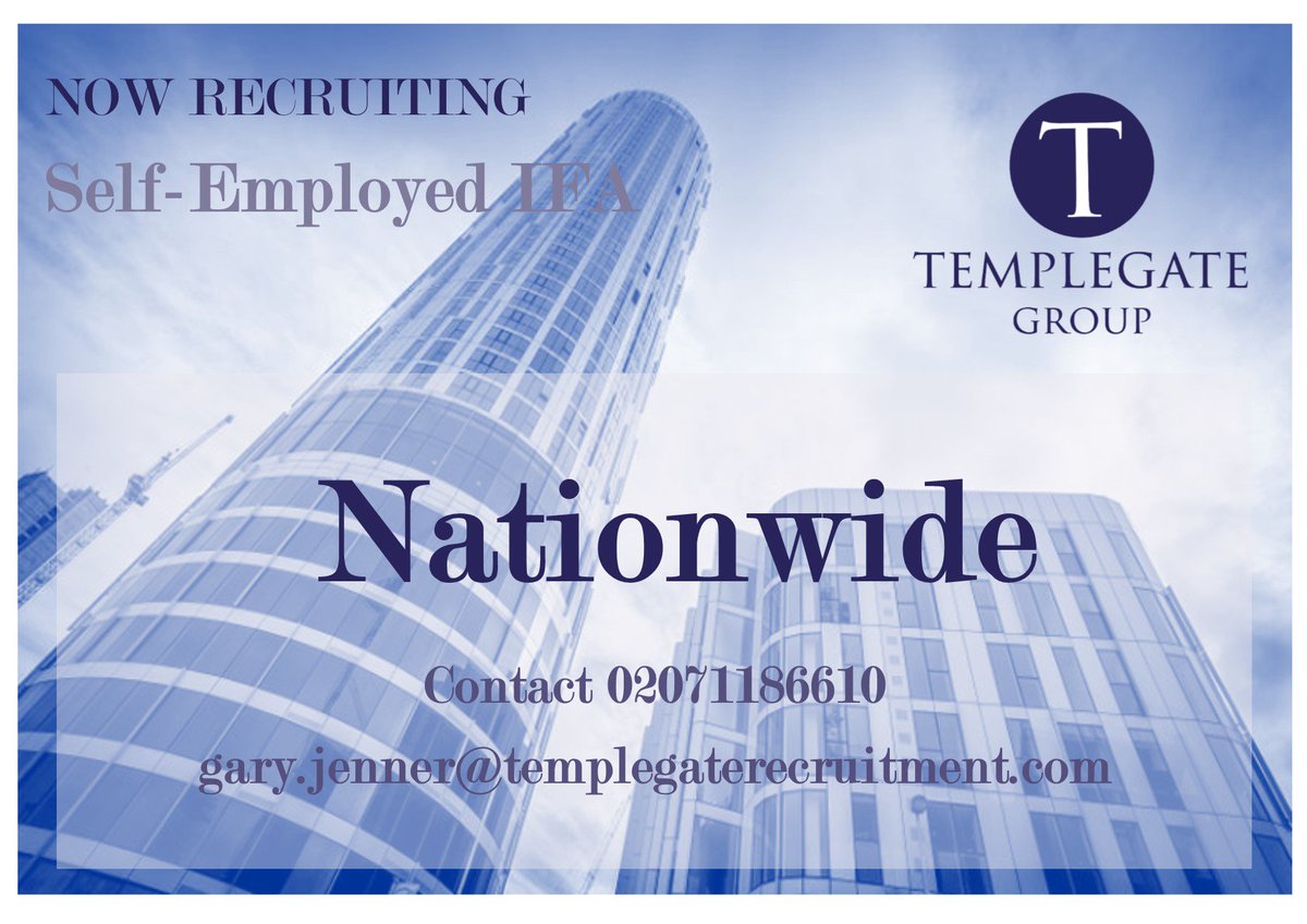 Templegateuk's tweet photo. NOW RECRUITING: Self-Employed Financial Advisers ~ Opportunities Nationwide #ifa #financialadvisor #financialplanning #financialservicescareers #financialplanner https://t.co/nLAWPiyByH