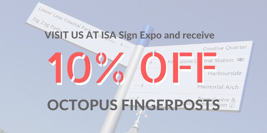 Attend <a href="/isasignexpo/">ISA Sign Expo</a> 2018! Stop by booth 3940 to receive 10% OFF all Octopus fingerpost sign product orders! #IDareYou #signexpo2018 #signexpo #EncompassSignSystems #EncompassSign