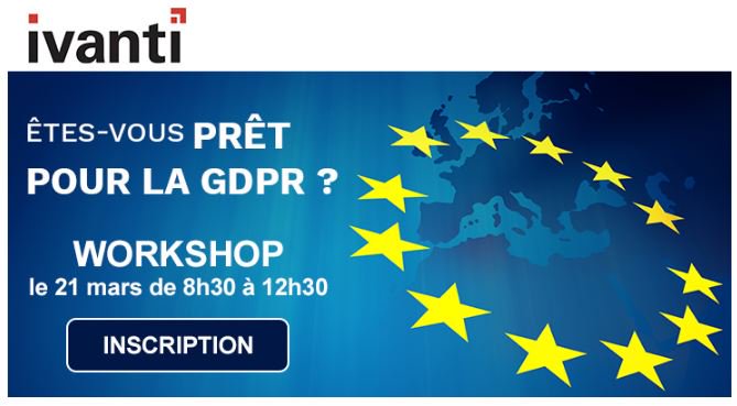 TDSYNNEX_France's tweet photo. #GDRP: êtes-vous prêts ? Inscrivez-vous au Workshop Ivanti le 21 mars ! Les détails de cette matinée &amp; inscription ici https://t.co/p4qc6H4TP3 #TechData #TechDataFrance  #RGPD #reglementation #invitation #evenement https://t.co/eTAaHUPZpz