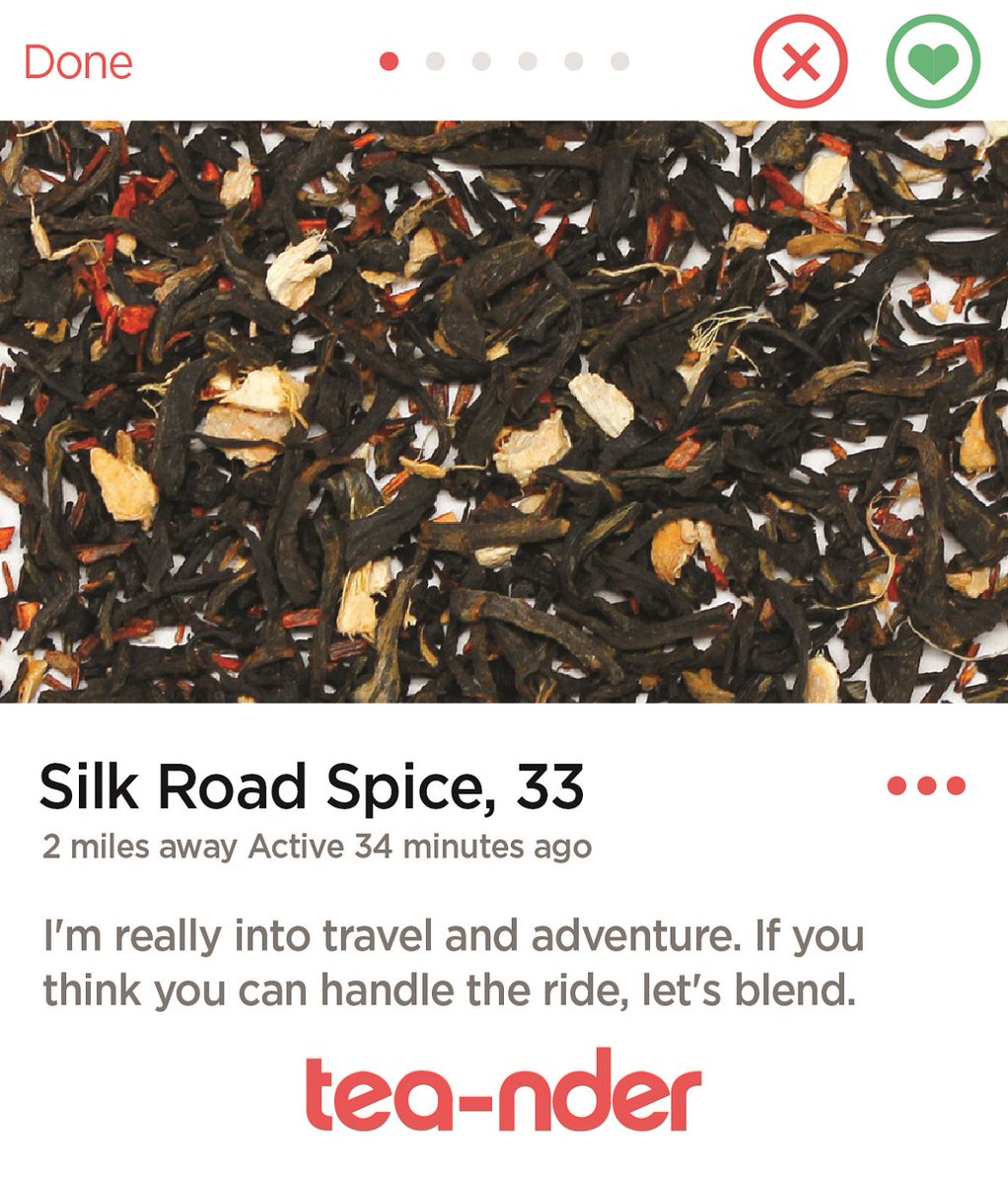 1369coffeehouse's tweet photo. Go on. Swipe Right on today's $1 tea! #1369coffeehouse #memtea #teamonth #silkroadspice #CambMA https://t.co/O8TVlzMWWp