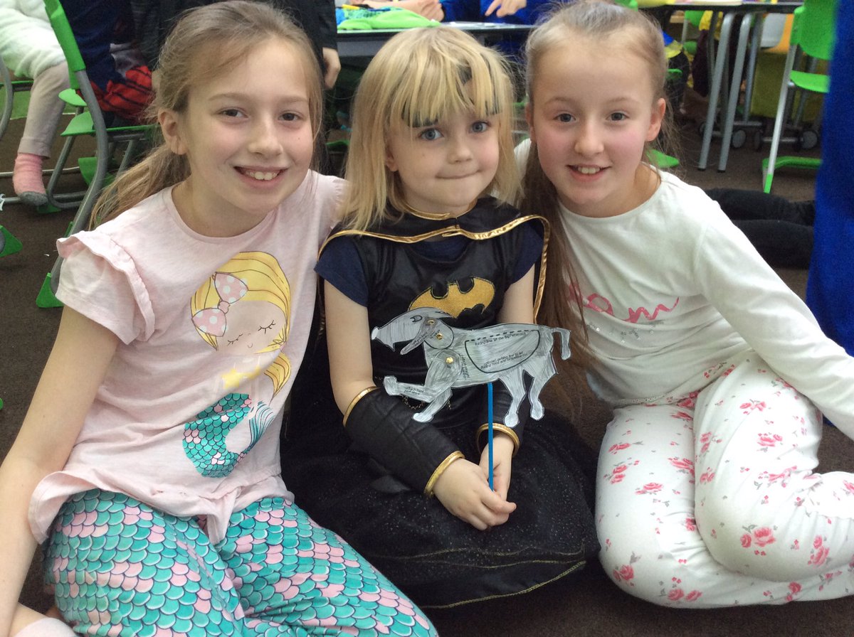 JesmondY4's tweet photo. Harriet and McKenzie helped Alice to create her Peter and wolf puppet.  Good job girls! https://t.co/Hp4bcCqmEn