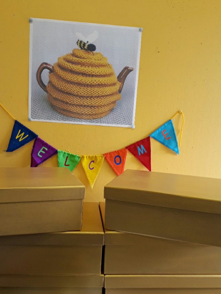 GodlyPlayElders's tweet photo. @DioceseofSheff we are getting ready for our Godly Play with Elders 'Stories for the Soul' sessions. We have gold wellbeing boxes galore! https://t.co/x5ZL1AQtJD