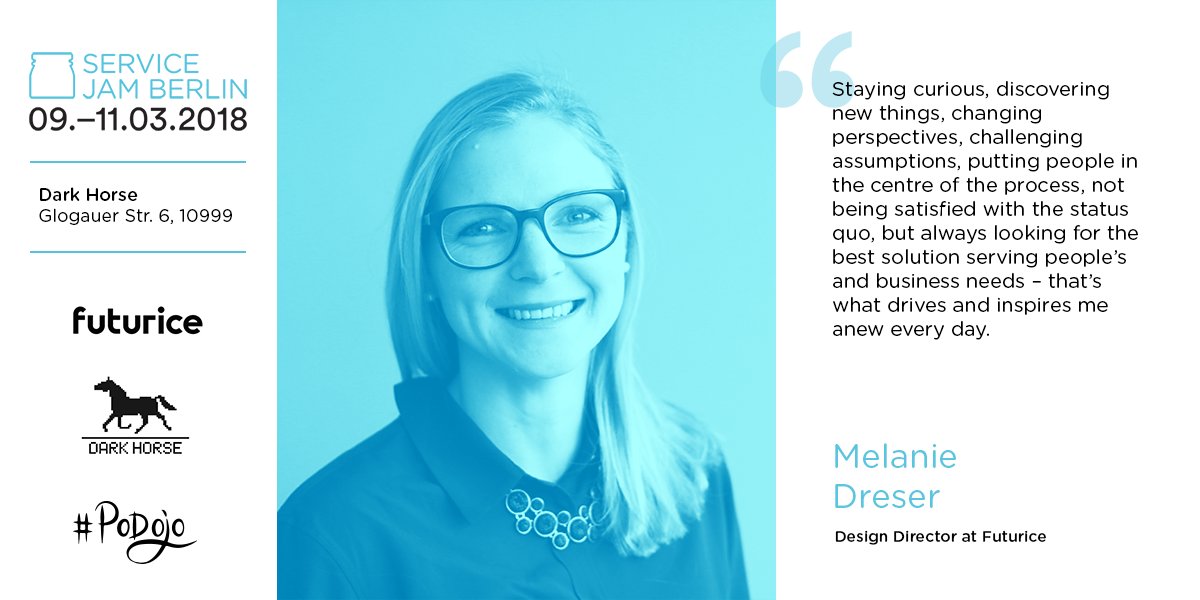 We’re so stoked to have our very good friend, <a href="/mdreser/">Melanie Dreser (she/her)</a>, #DesignDirector at <a href="/futurice/">Futurice</a> as a #GSJamBerlin speaker tomorrow morning #GSJam