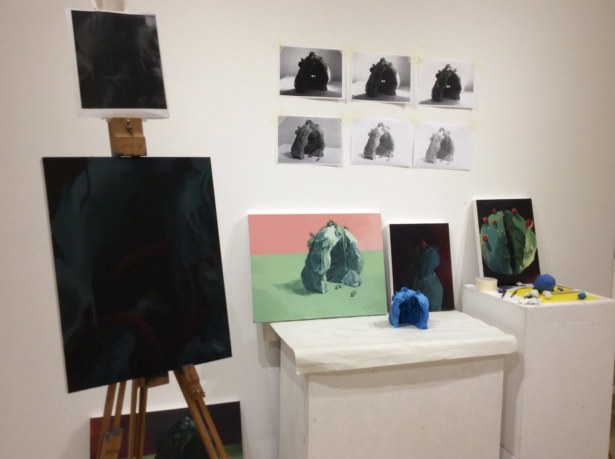 BeepWales's tweet photo. Beep2016 artist Richard Williams residency is well underway. Beautiful #paintings in progress looking forward to his solo show opening 23 March @elysiumgallery. Funded by @Arts_Wales_ @CoastalHousing https://t.co/RlLPscAsbS