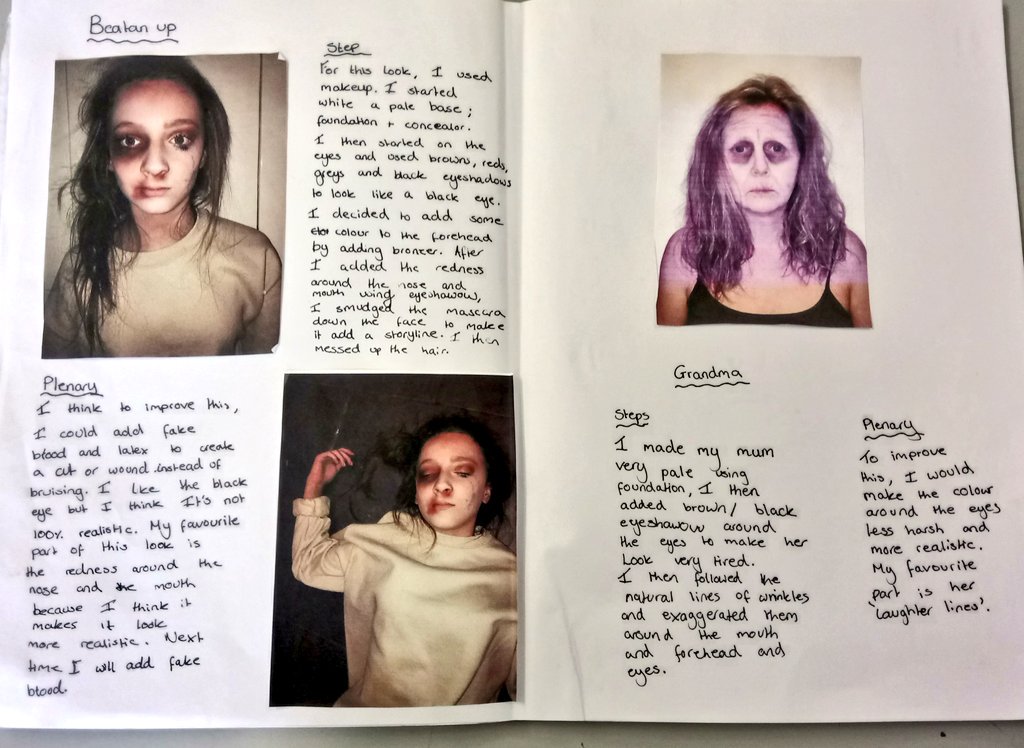 MissRichmondArt's tweet image. Year 8 #arthomework inspired by @saritaallison #art #ks3art #makeupartist #independentlearning