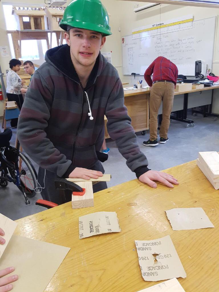 DrJHGRegional's tweet photo. Mr. Carr's students are hitting their stride learning new skills. A view of Kyle and Kobe working hard in Construction Trades 11 &amp; Isaiah and Amber working on their projects in the skilled trades class. https://t.co/qj5uYKzgZI