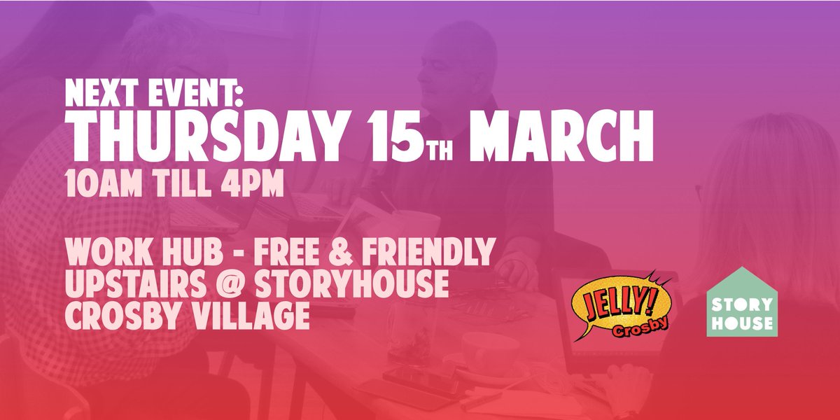 JellyCrosby's tweet photo. NEXT THURSDAY: Free and friendly. Either drop in or DM us if you'd like more details 🙂 ☕️ 🍰 💻 🖊 #coworking #SeftonHour @StoryHouseL23 https://t.co/E5OEuunpiC