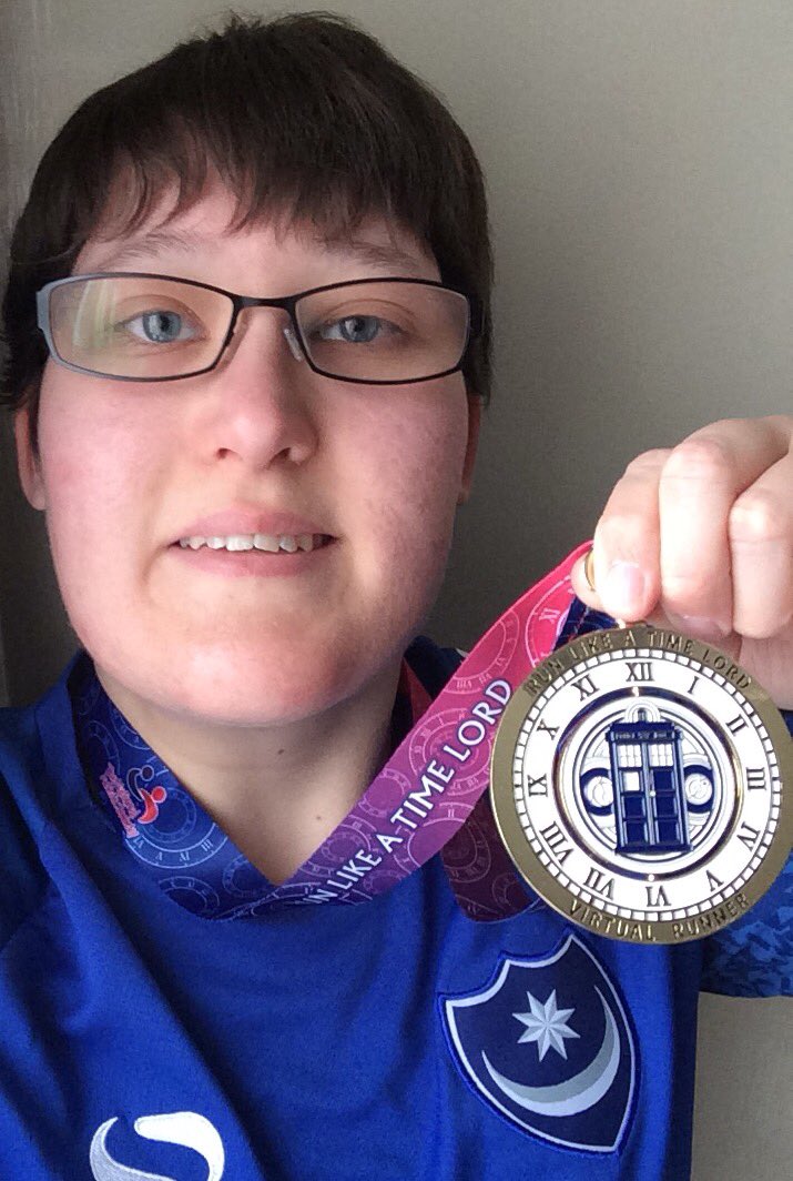 SLG_footy's tweet photo. @BeingBoycie @LinvoyPrimusPro @hopesy2667 @JuddTurner @milesy05 @GuyButters @Markinsutton @chrisstovell @dukehh49 I have my medal for my run. Thanks to the people that sponsored me. #runlikeatimelord https://t.co/v1NgdgGQ71