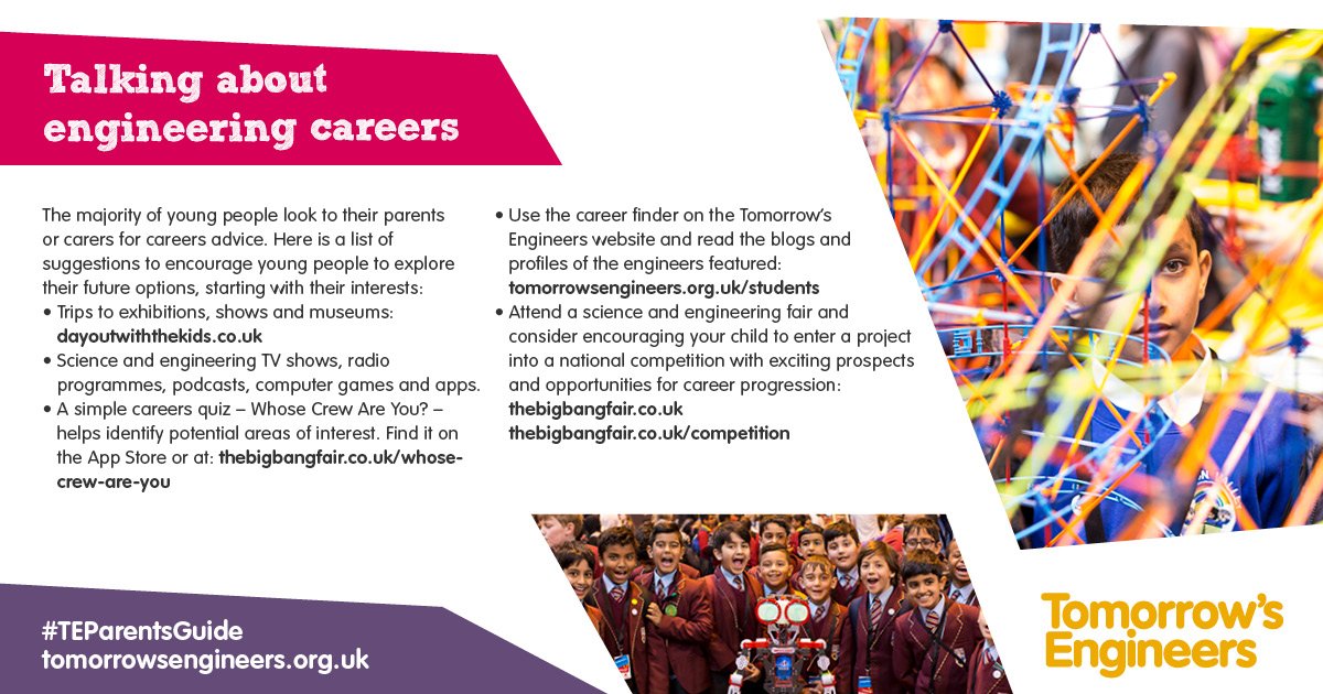 Tomorrows_Eng's tweet photo. How can you help your child develop an interest in #engineering? Find out some tips in our #TEParentsGuide https://t.co/2XVK4aOoFn https://t.co/jvXRwn6AuX